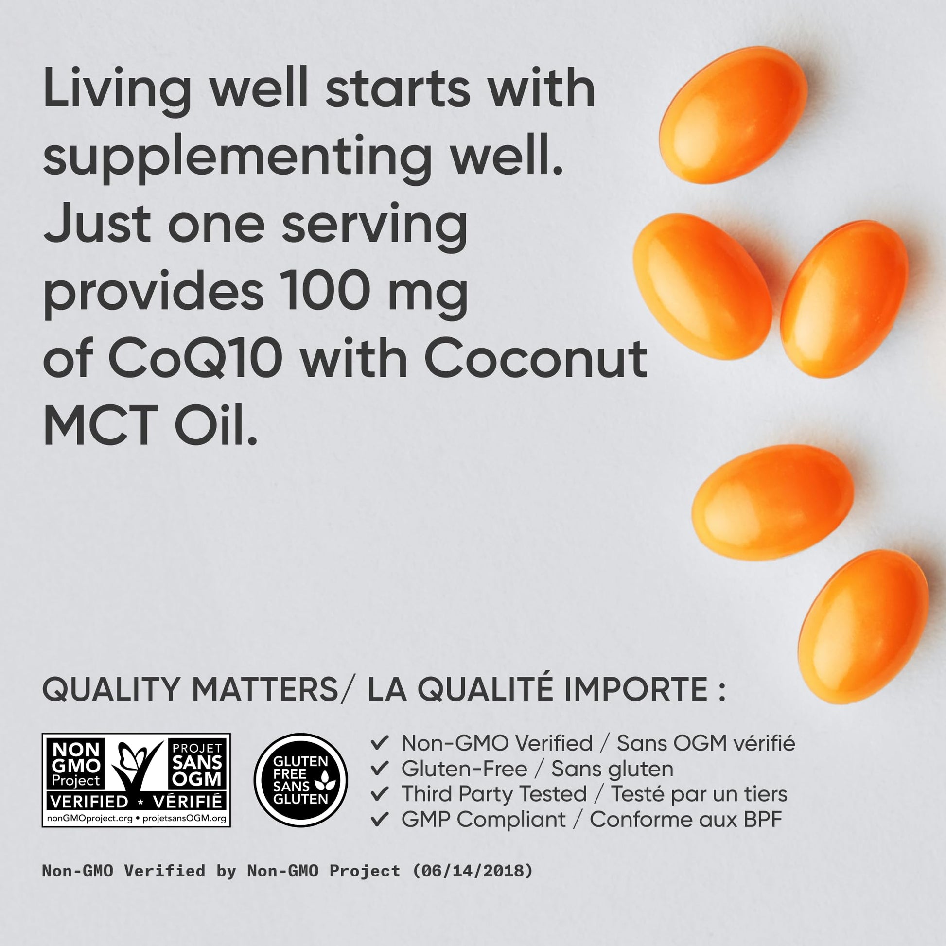 Sports Research® CoQ10 (100mg) Enhanced w/Coconut Oil & Bioperine (Black Pepper) for Better Absorption | Vegan Certified, Non-GMO Verified (120 Veggie Softgels) - Available at All In One Marketplace Canada