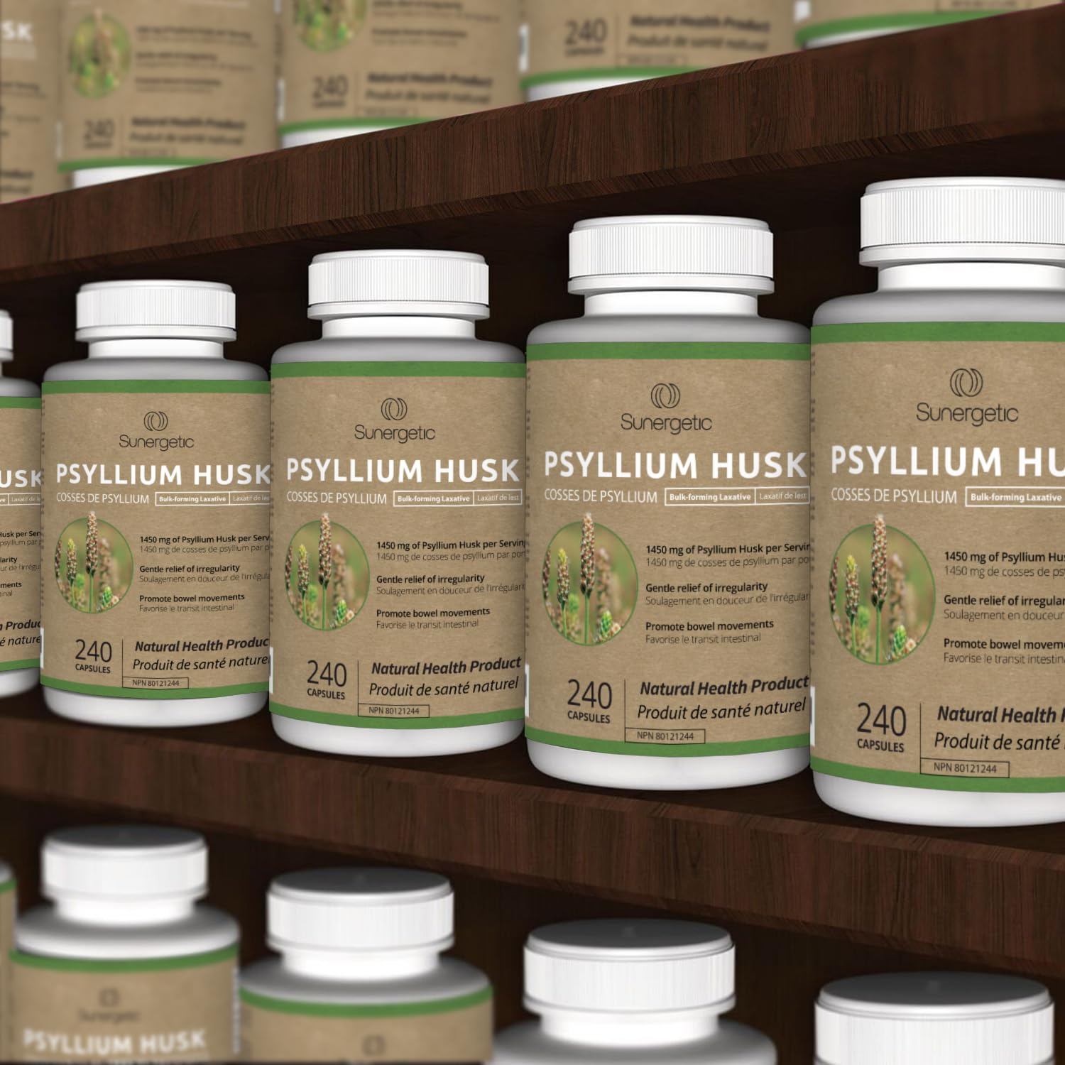 Premium Psyllium Husk Capsules - 1450mg per Serving - Helps Support Digestion, Intestinal Health & Regularity - 240 Psyllium Husk Fiber Capsules - Available at All In One Marketplace Canada