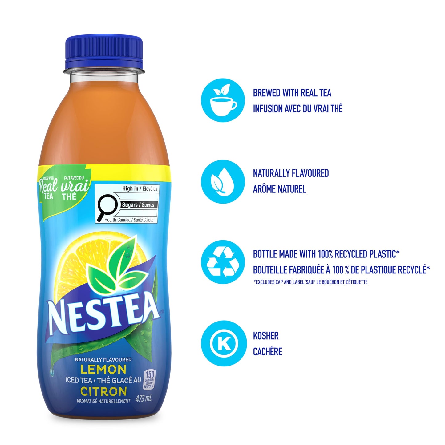 Nestea Naturally Flavoured, Lemon Iced Tea, 473mL, 12 Count Nestea