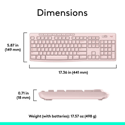 Logitech K270 Full Size Wireless Keyboard for Windows - Rose