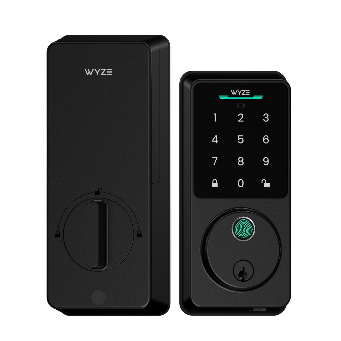 Wyze Auto-Lock Bolt v2, Fingerprint Keyless Entry Smart Lock, AI Learning Scanner with Wi-Fi Front Door Lock Deadbolt, Auto-Lock, 8 Months Battery, BHMA2, IP53, Anti-Peep Keypad, Backup Keys WYZE