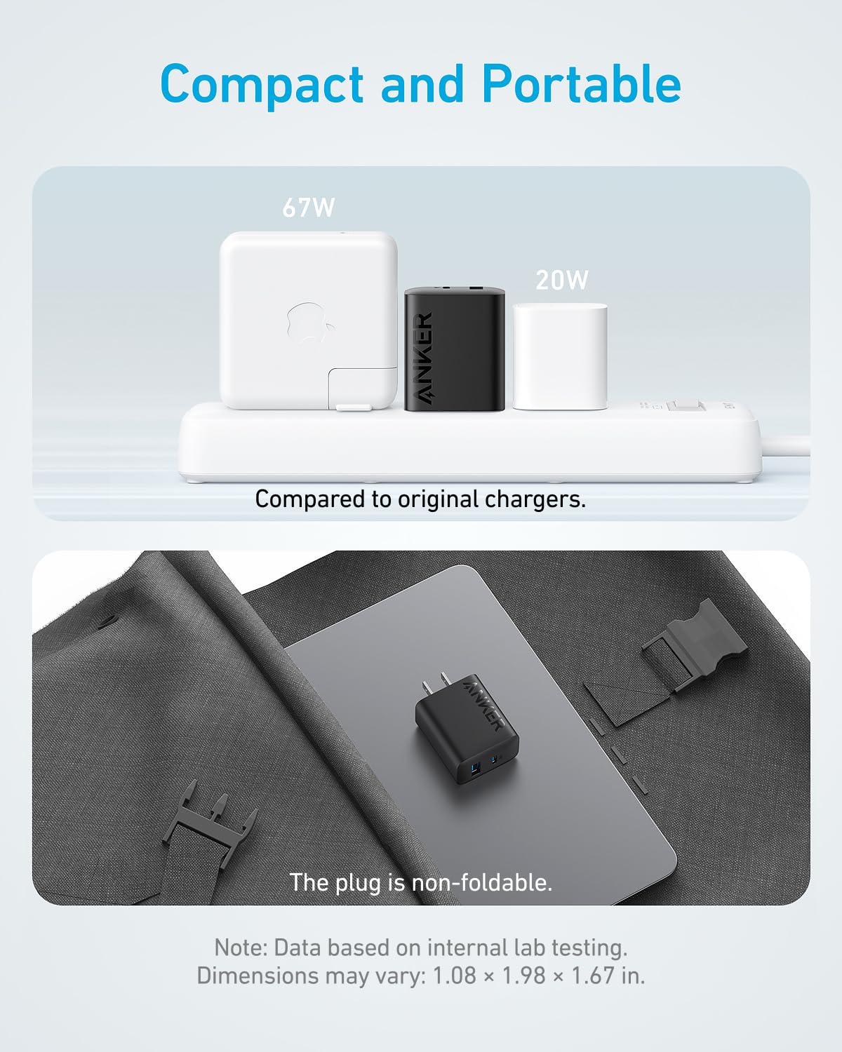 Anker iPhone 17/16 Charger, 2-Pack 20W Fast USB C Charger Block, for iPhone 17/16/16 Pro Max/15 Series/iPad Pro and More (2 Pack & 2 Cable)(Black) - Available at All In One Marketplace Canada