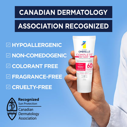 Garnier Ombrelle Complete Dry Touch Sunscreen Lotion, SPF 60, Travel Sunscreen, For Face & Body, For Sensitive Skin, Water-Resistant, Non-Sticky, Very High Broad Spectrum UVA/UVB Protection, 90ml - Available at All In One Marketplace Canada