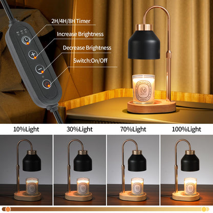 Candle Warmer Lamp,Timer,Dimmer,Adjustable Height Home Decor Electric Wax Melt Warmer with 2 Bulbs Gifts for Mom Womens Christmas Scented Jar Bedroom Living Room Decor 🍁 All In One Marketplace Canada