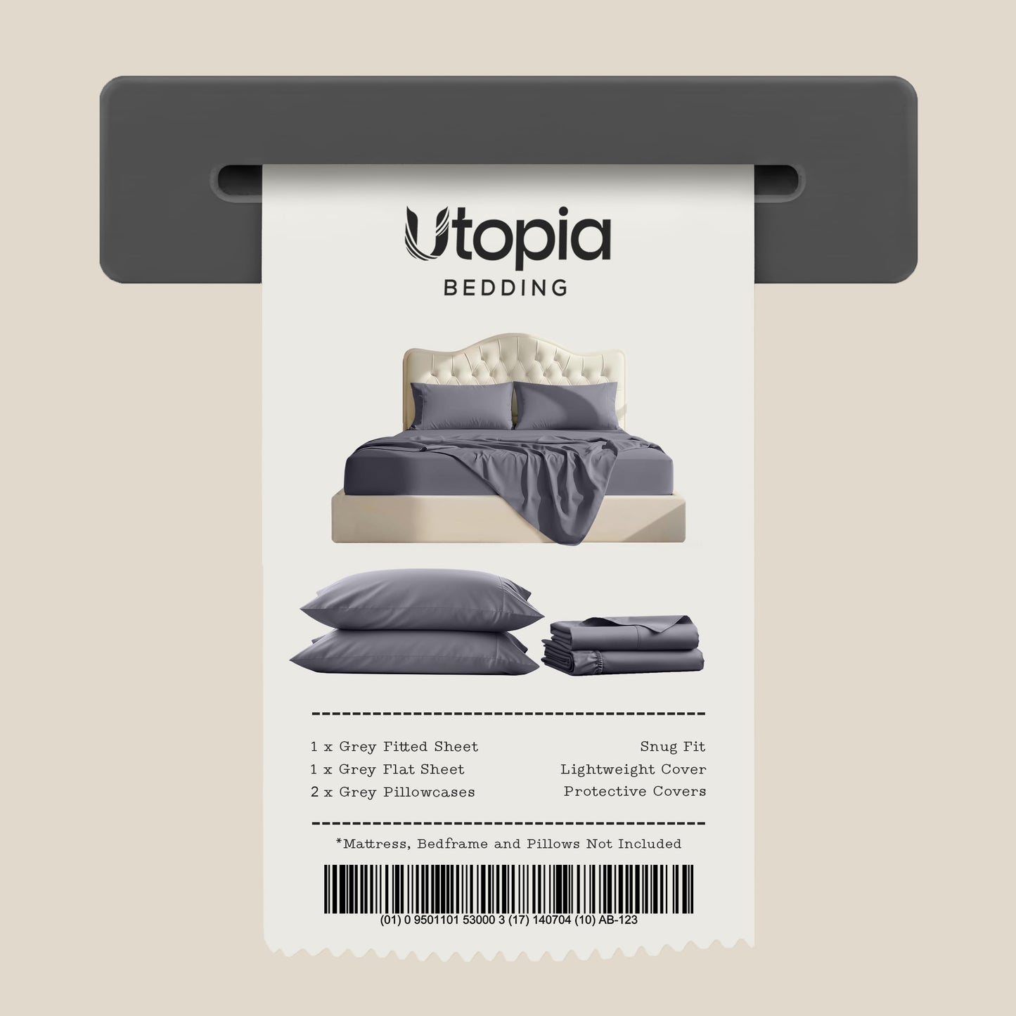 Utopia Bedding Full/Double Bed Sheets - 4 Piece Full Size Cooling Sheet Set - Hotel Luxury Soft Breathable Microfiber, Oeko-TEX, Deep Pocket Easy Fit & Care, Fade & Wrinkle Resistant, Grey