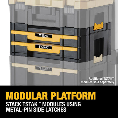 DEWALT TSTAK Tool Storage Organizer, Double Drawers (DWST17804) , Black