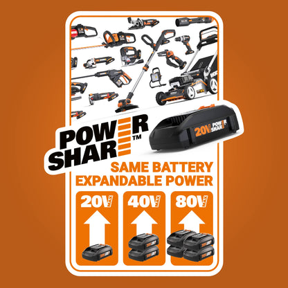 Worx WG154 20V PowerShare 10" - 12" Cordless String Trimmer & Edger (Battery & Charger Included) - Available at All In One Marketplace Canada
