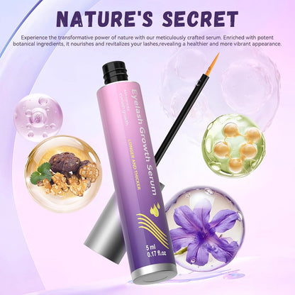 Lash Serum for Growth, Premium Eyelash Enhancer Care for Longer Thicker & Fuller, Gentle Formula Safe for Sensitive Eyes Non-Irritating Daily Use at Home & Travel - 5ml - Available at All In One Marketplace Canada