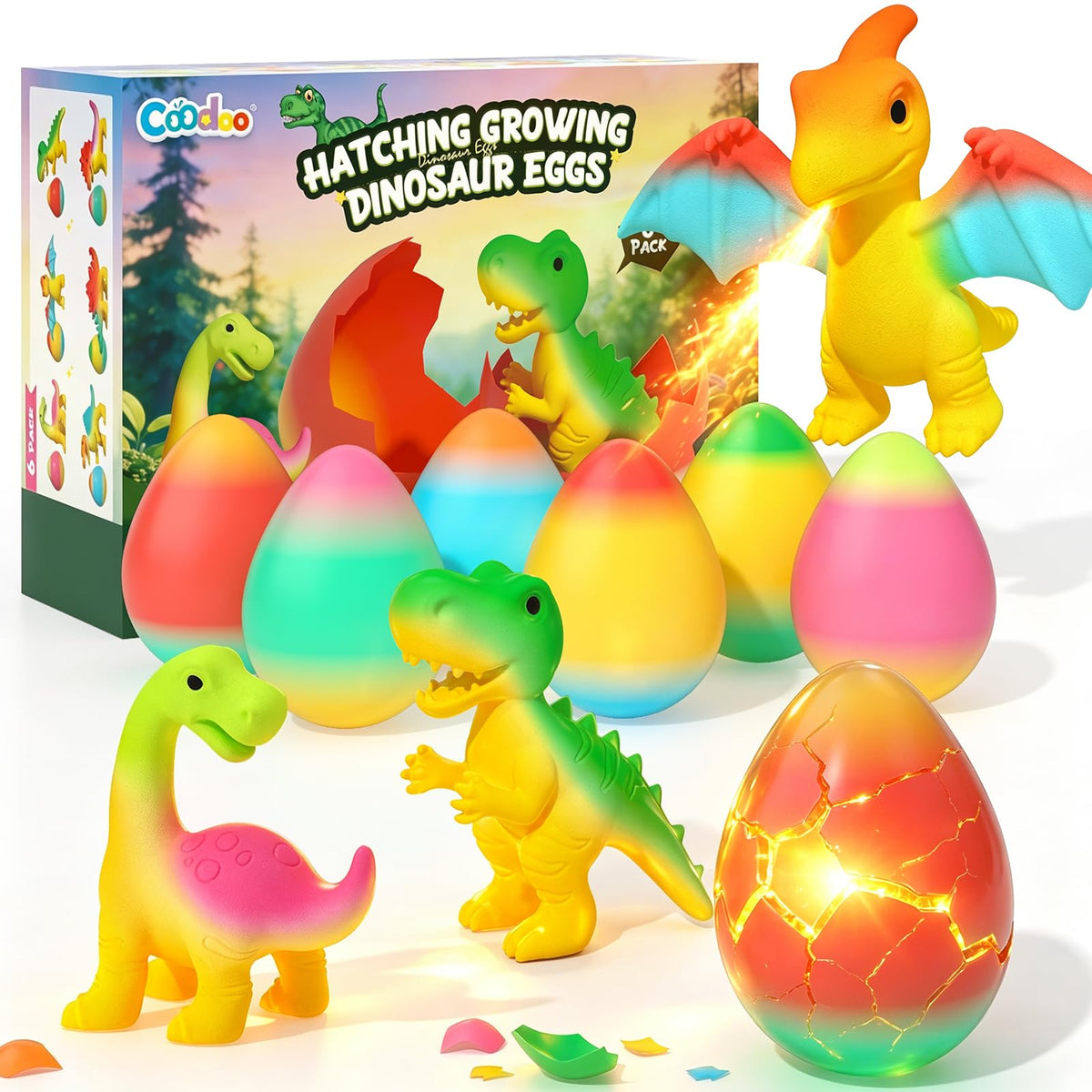 Dinosaur Hatching Eggs for Kids - 6 Pack Dinosaur Toys for Boys and Girls 🍁 All In One Marketplace Canada