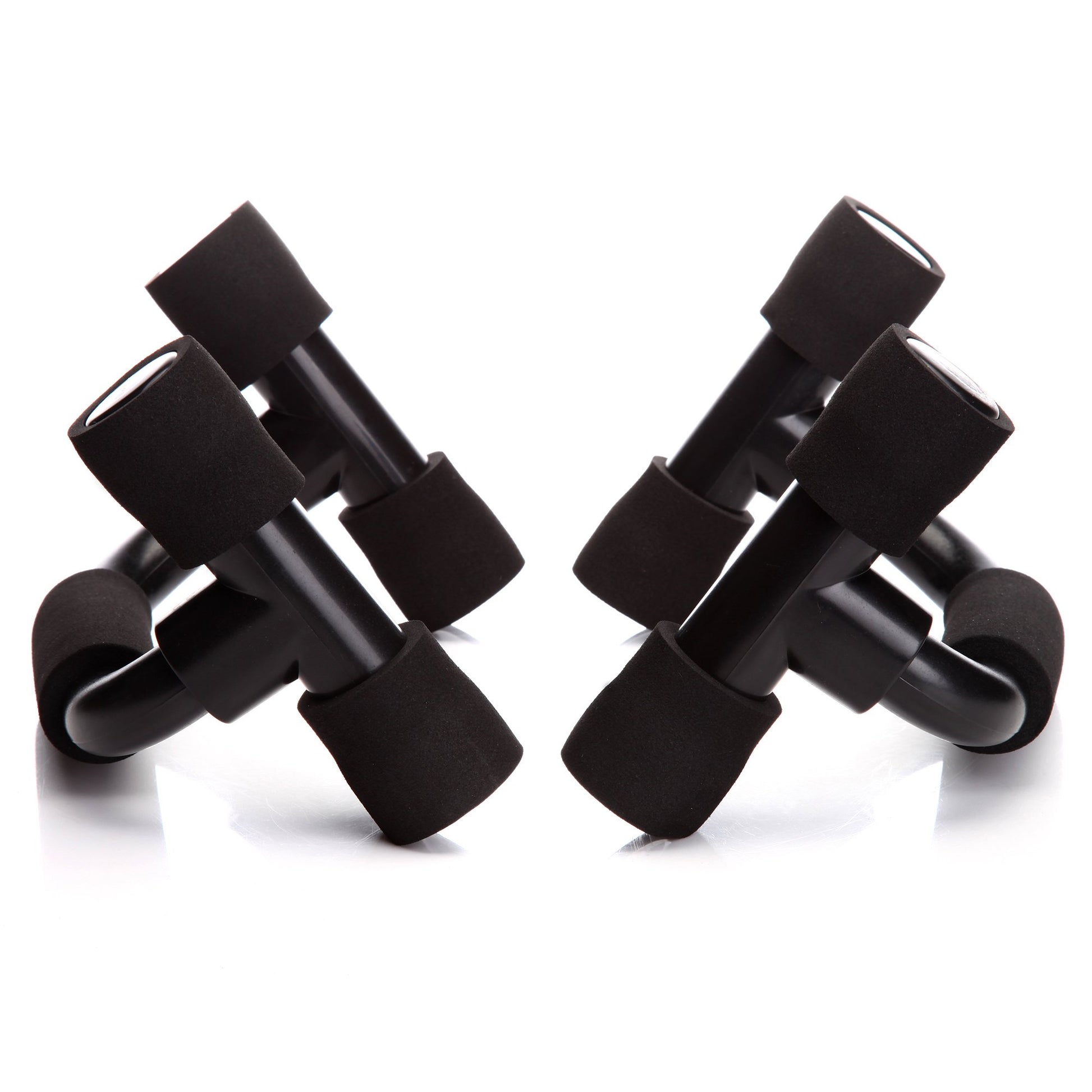 Readaeer Push Up Bars Gym Exercise Equipment Fitness 1 Pair Pushup Handles with Cushioned Foam Grip and Non-Slip Sturdy Structure Push Up Bars for Men & Women（Black）