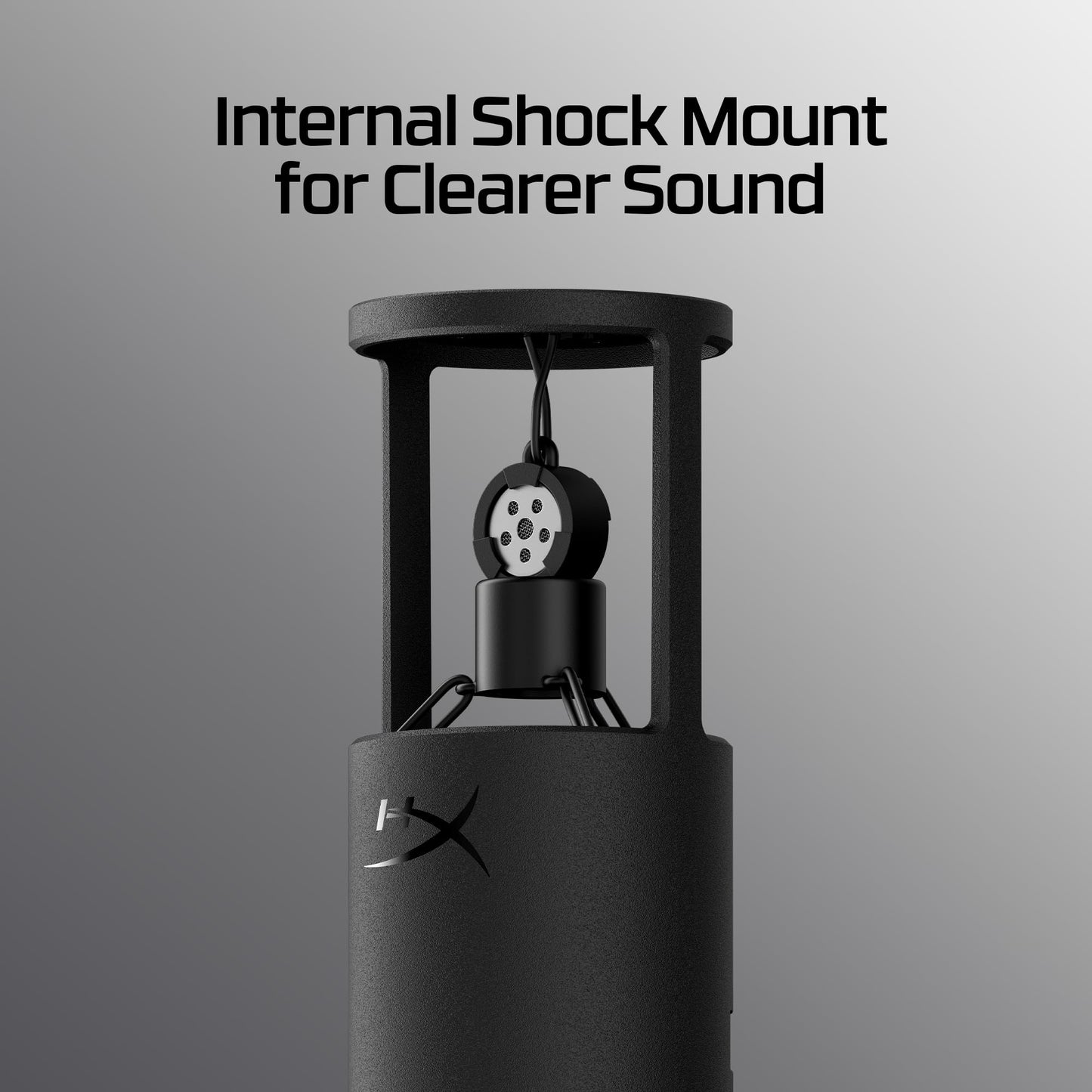 HyperX SoloCast 2 – Gaming USB Condenser Mic for PC, USB-C to USB-A, Built-in Pop Filter, Internal Shock Mount, Plug and Play, 24-bit / 96kHz, Compact Tiltable Stand, Black