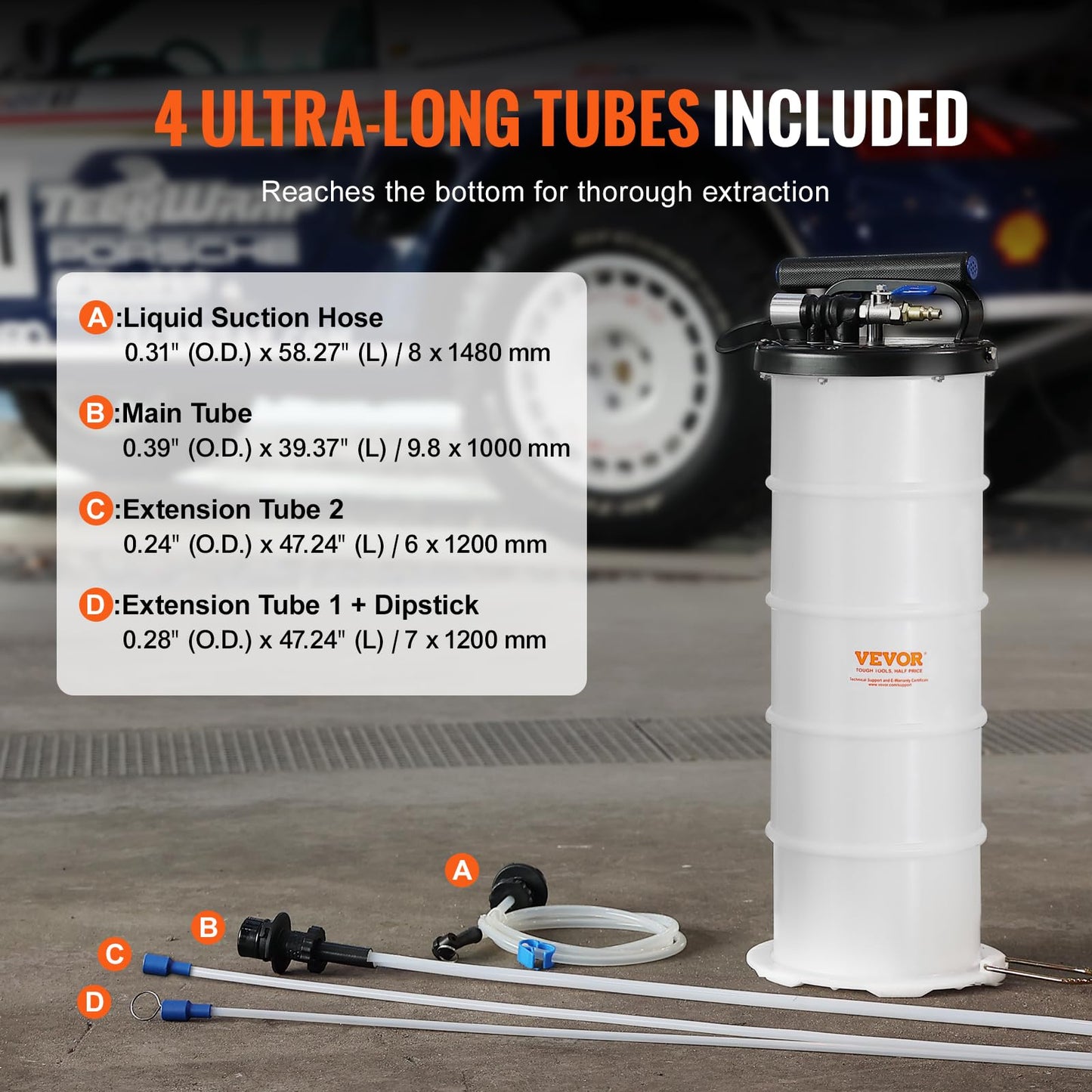 VEVOR Fluid Extractor, 1.74 Gallons (6.5 Liters), Pneumatic/Manual Oil Changer Vacuum Fluid Extractor with Dipstick and Suction Hose, Oil Extractor Change Pump for Automotive Fluids Vacuum Evacuation 🍁 All In One Marketplace Canada
