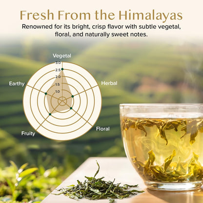 VAHDAM, Himalayan Green Tea Leaves (100g | 50+ Cups) Non GMO, Gluten Free | High Elevation Grown Green Tea Leaves From Himalayas | Pure Unblended Single Origin Green Loose Leaf Tea | Vacuum Sealed VAHDAM