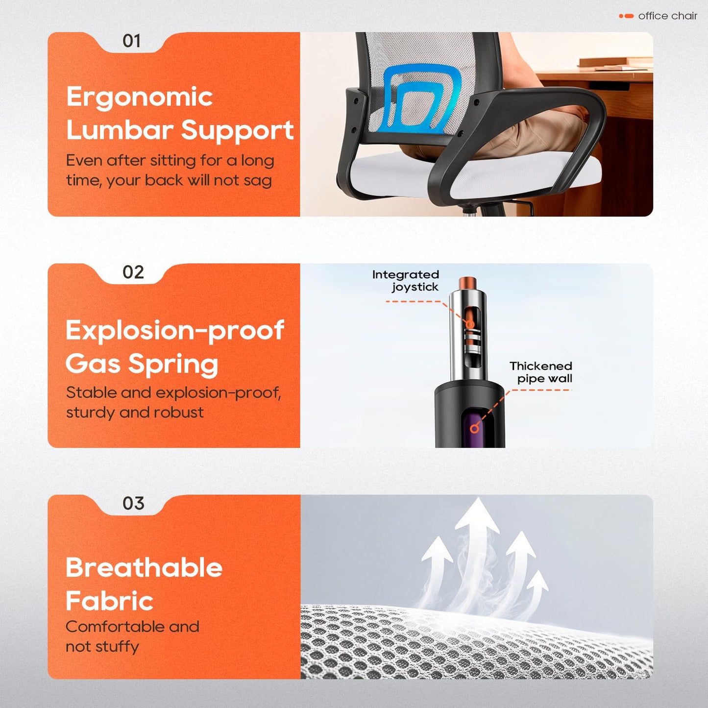 BestOffice Home Office Chair Ergonomic Desk Chair Mesh Computer Chair with Lumbar Support Armrest Executive Rolling Swivel Adjustable Mid Back Task Chair for Women Adults, Black (White) 🍁 All In One Marketplace Canada