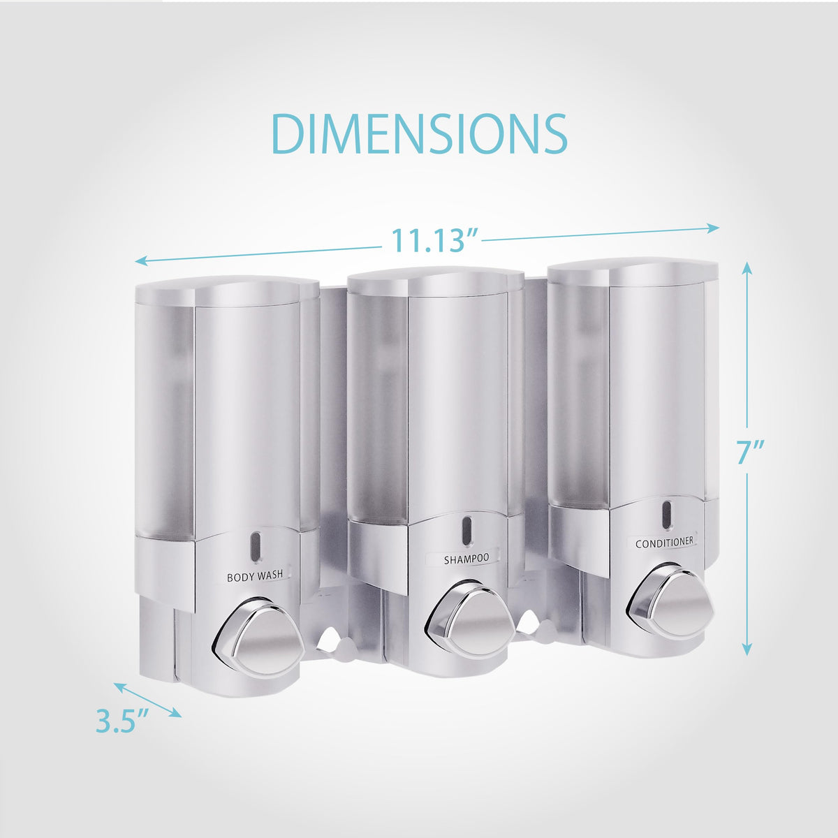 Better Living Products 76335 AVIVA Three Chamber Dispenser, Satin
