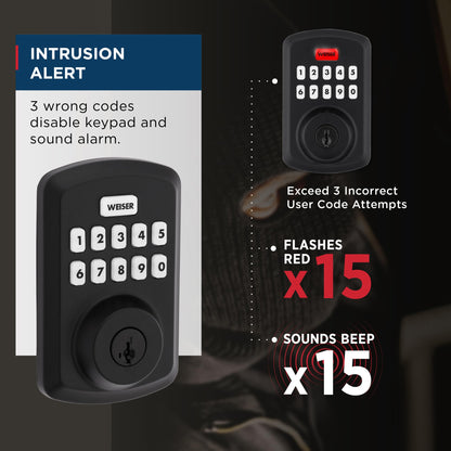 Weiser Powerbolt 3 x Daylon Combo Pack, Keyless Entry Door Lock/Deadbolt with Door Handle/Lever in Matte Black, 10-Button Keypad Door Lock, Electronic Door Locks for Front Door 🍁 All In One Marketplace Canada