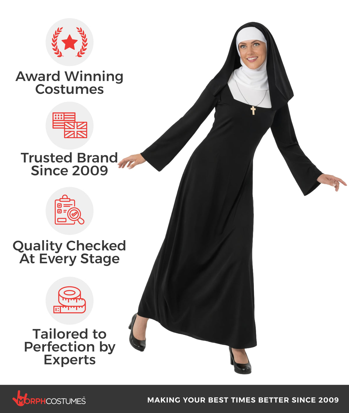 Fun Shack, Nun Woman Costume Women, Halloween Costumes for Women, Large