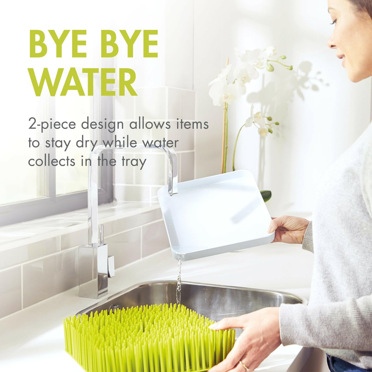Boon Drying Rack Lawn Countertop, Green Boon
