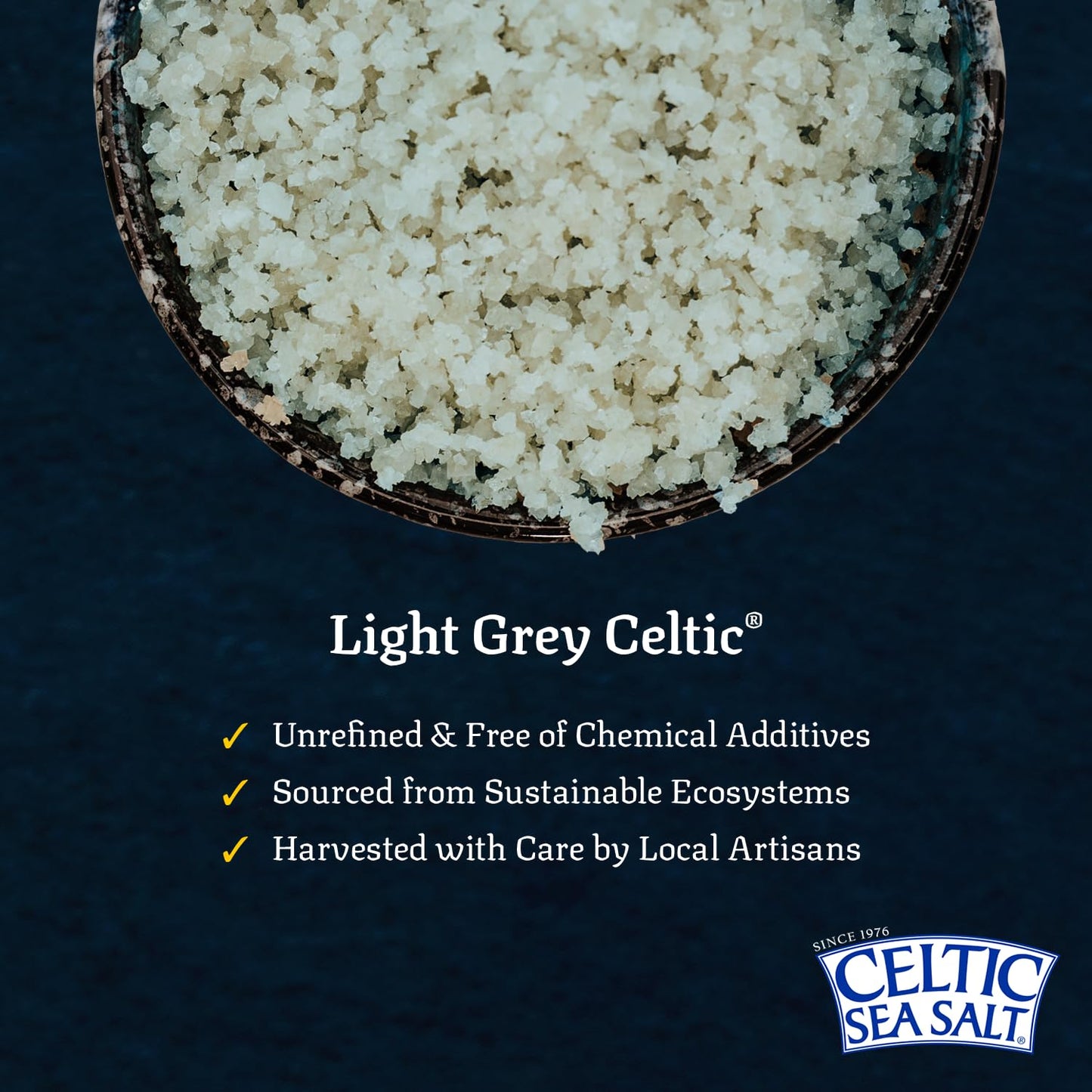 Light Grey Celtic Sea Salt – 1 Pound Resealable Bags (2 Count) | Pure, Hand-Harvested, No Additives