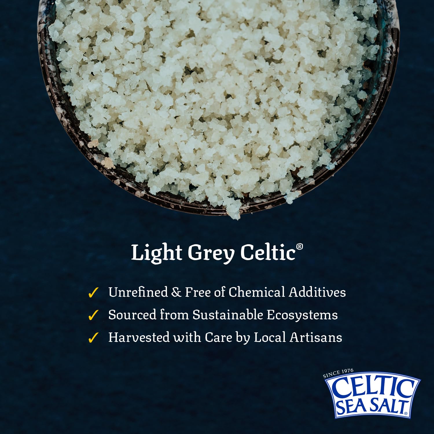 Light Grey Celtic Sea Salt – 1 Pound Resealable Bags (2 Count) | Pure, Hand-Harvested, No Additives