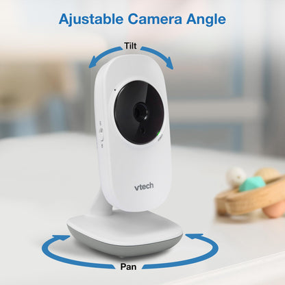 VTech VM819-2 Baby Monitor, 2.8” Screen, 2 Cameras, 1000ft Range, Night Vision, 2-Way Audio, Temperature Sensor, Lullabies, Secured Transmission No WiFi