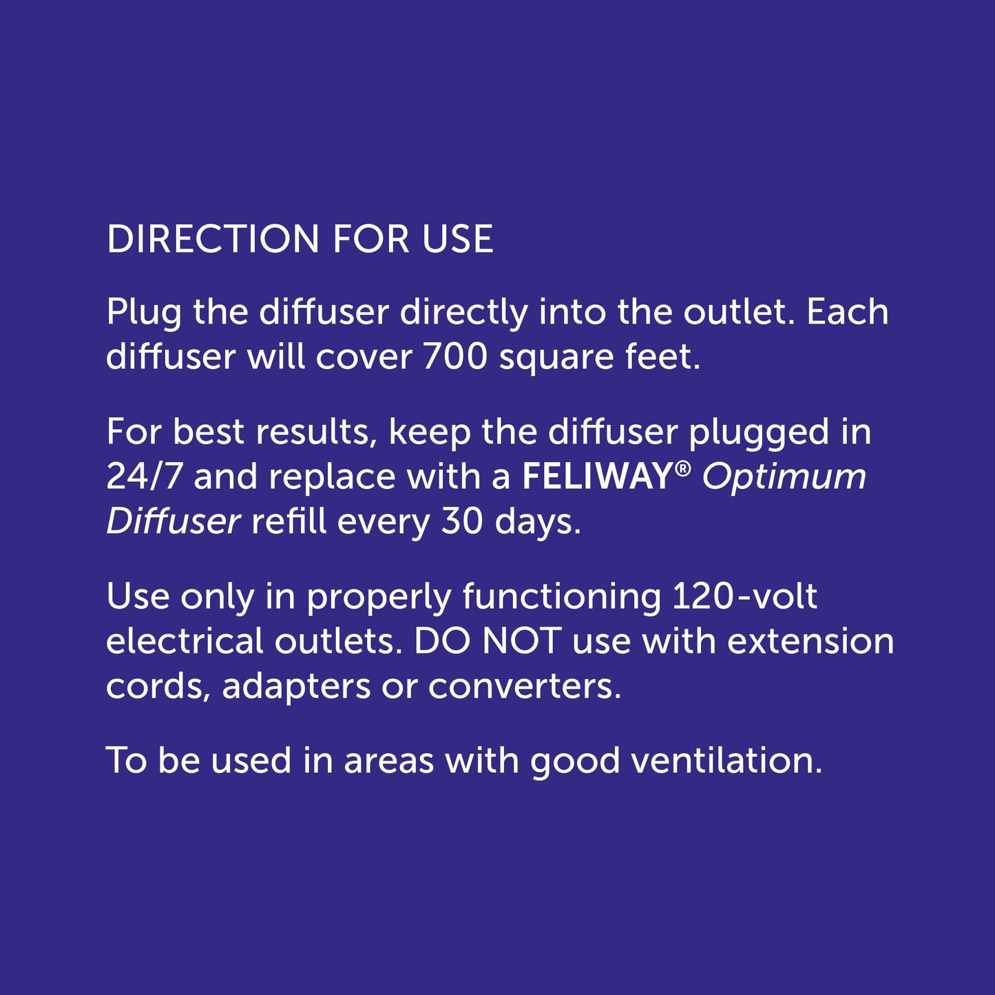 FELIWAY Optimum Diffuser Refill Value Pack, Promotes Calmness AND Harmony in Cats & Kittens, VHP Registered NN.P5V2, includes 3 Refills, Lasts 90 Days, Cat Calming Pheromones, 3 x 48ml