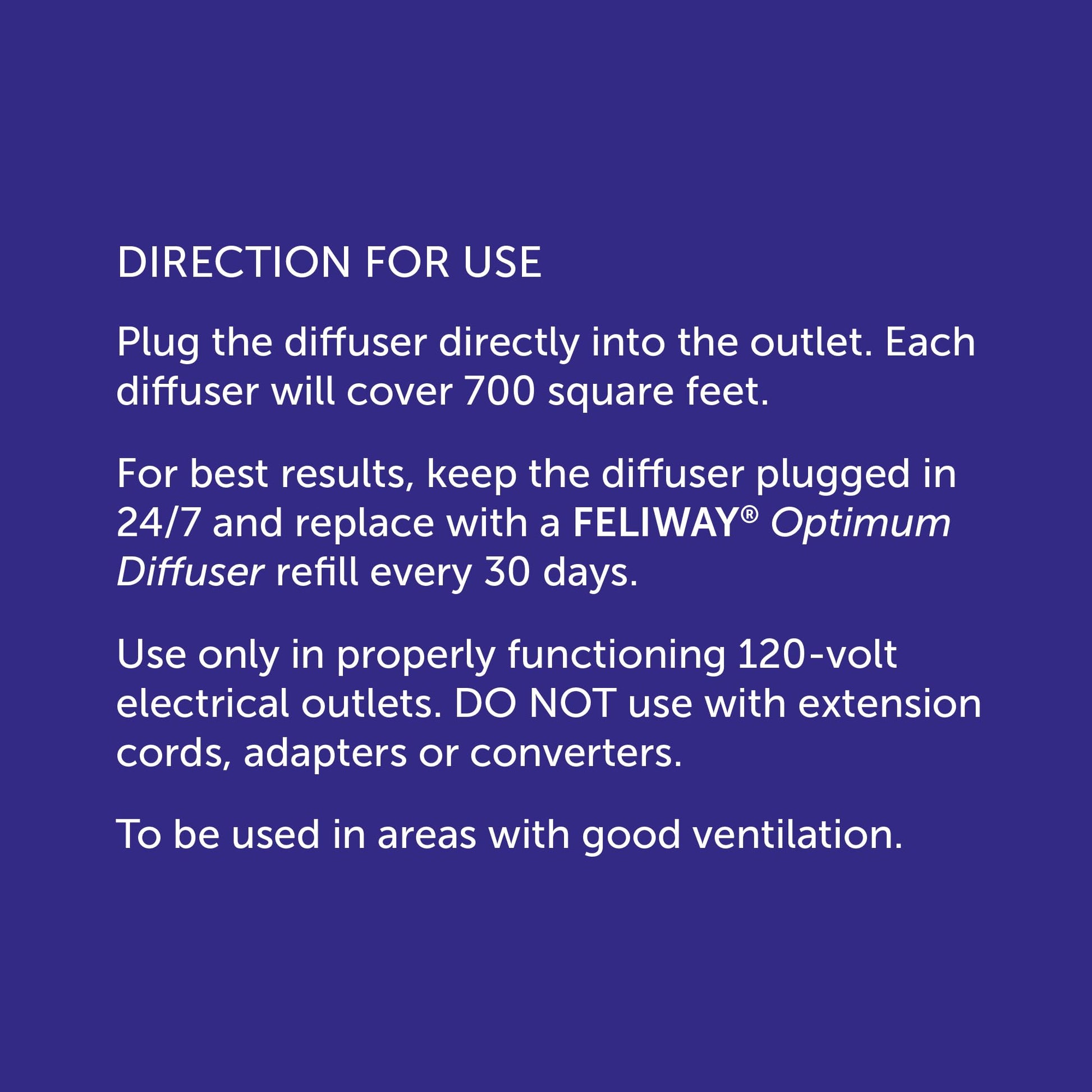 FELIWAY Optimum Diffuser Refill Value Pack, Promotes Calmness AND Harmony in Cats & Kittens, VHP Registered NN.P5V2, includes 3 Refills, Lasts 90 Days, Cat Calming Pheromones, 3 x 48ml