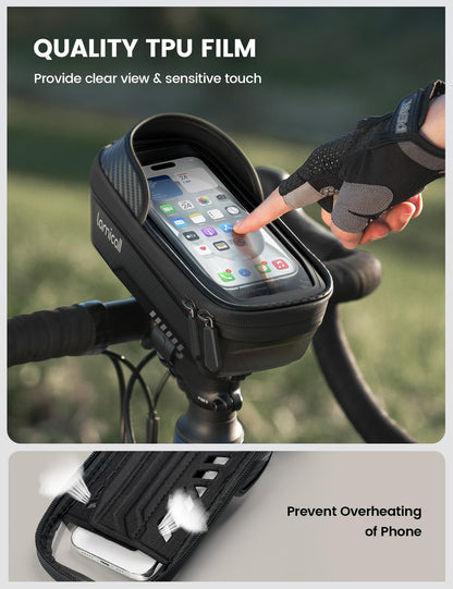 Lamicall Bike Frame Bag Waterproof - [Quick Install & Remove] 1.3L Bike Phone Bag with Sensitive Touch Screen, Bike Phone Holder with Rain Cover, Bicycle Top Tube Bag, Bike Accessories for Phones 4-7" - Available at All In One Marketplace Canada