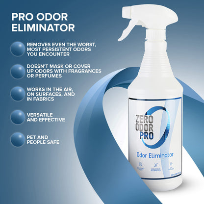 Zero Odor – Professional Odor Eliminator- Eliminate Extreme Air & Surface Odor– Patented Molecular Technology Best for Strong, Persistent Odor- Smell Great Again, 32oz(Over 700 Sprays) - Available at All In One Marketplace Canada