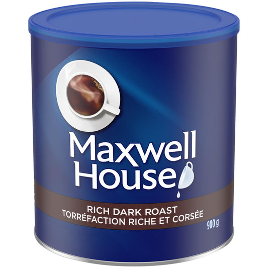 Maxwell House Rich Dark Roast Ground Coffee, 900 g Canister - Available at All In One Marketplace Canada
