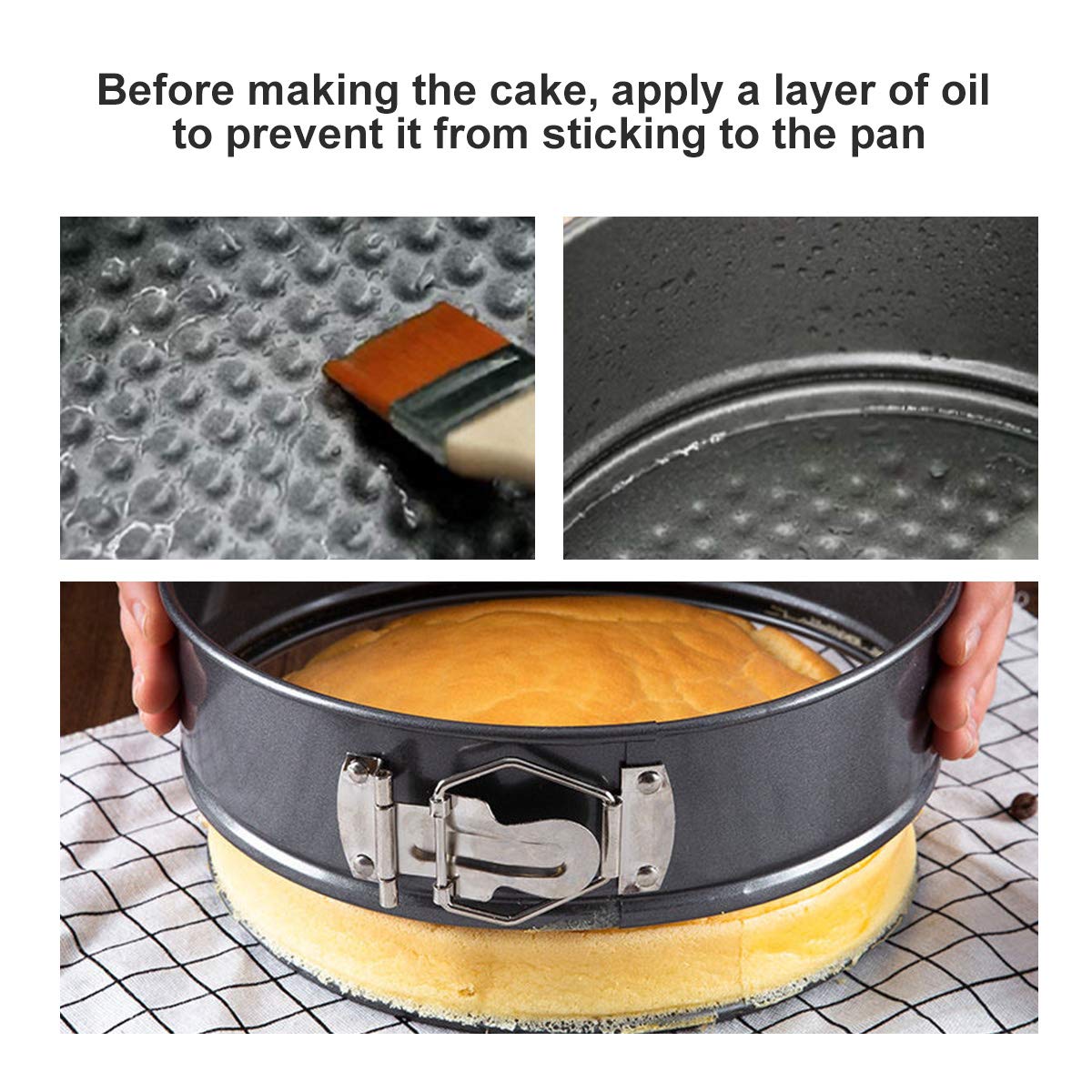 9" Non-Stick Cheesecake Pan, Springform Cake Pans Leakproof Round Cake Pan,Removable Bottom Quick Release Latch Moulds for Birthday Cake, Include 50 PCS Cake Paper Liners 🍁 All In One Marketplace Canada