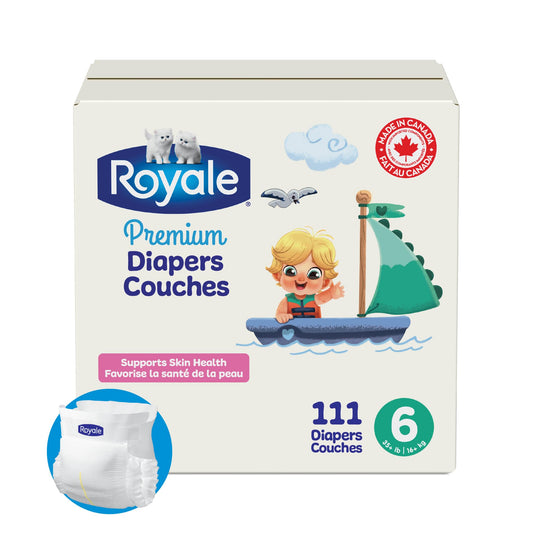 Royale Premium Diapers, Size 6 (35+ lb), 111 Count, Disposable Baby Diapers (Packaging may vary) 🍁 All In One Marketplace Canada