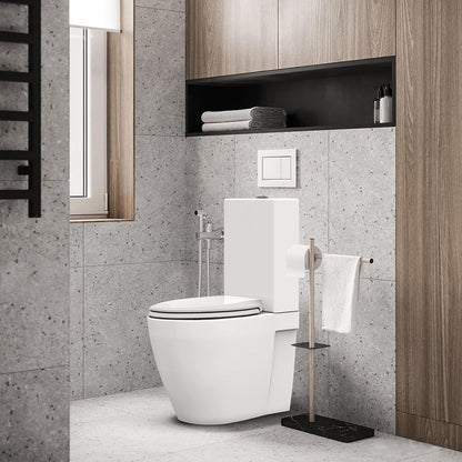 Quiet-Close Toilet Seat Round, Slow Close & Quick Release, Adjustable Quick Screw Attach Non-Slip Hinges, Easy to Install, Universal Fit ExploreHorizon