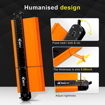 JOREST Connectable Profile Gauge Christmas Gift Ideas 10+5 Inch, Stocking Stuffers for Men Dad Husband Him, Contour Duplicator with Lock, Shape Outline Tool, Woodworking Tile Flooring, Angle Measuring 🍁 All In One Marketplace Canada