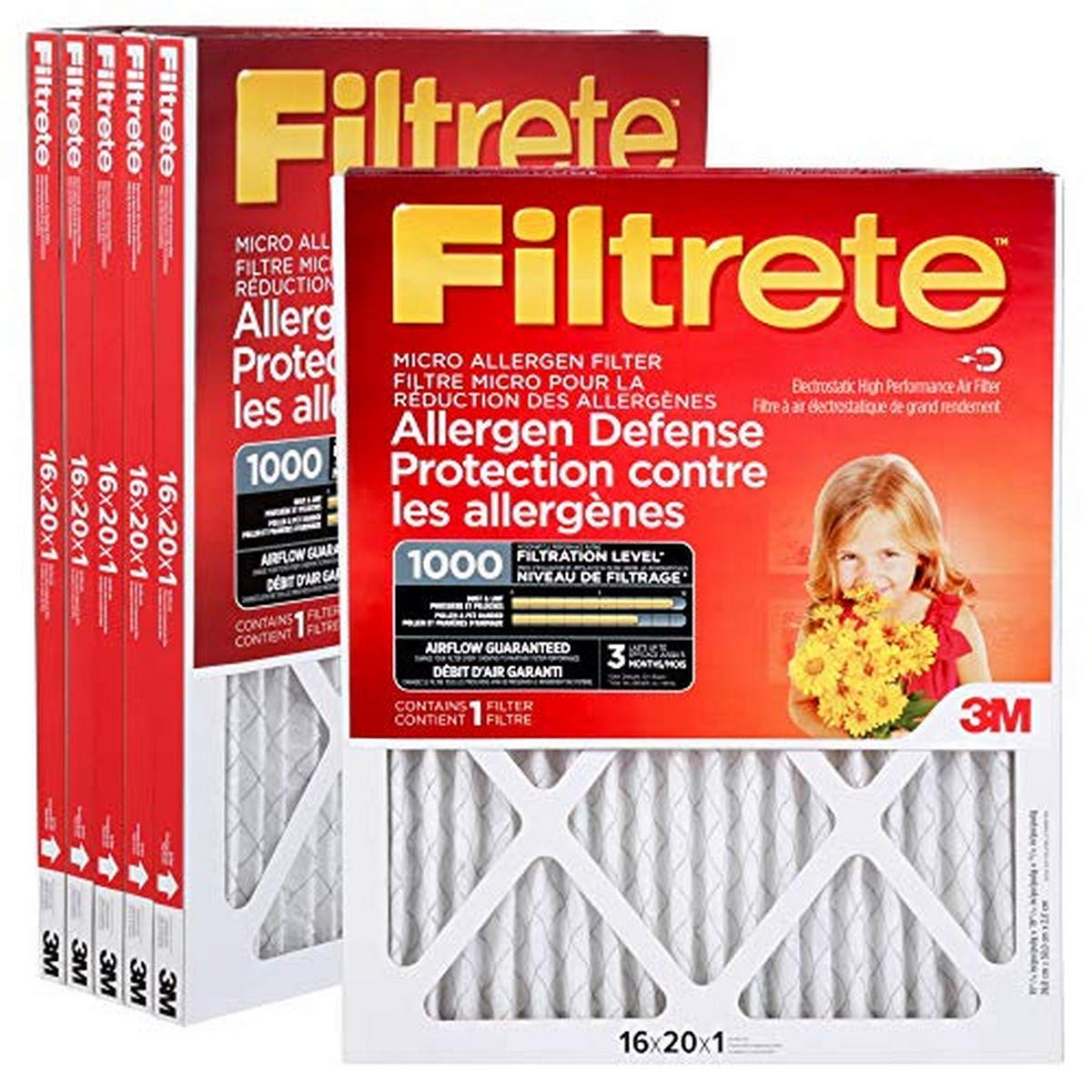 Filtrete 16x20x1 Furnace Filter, MPR 1000, MERV 11, Healthy Living Ultimate Allergen 3-Month Pleated 1-Inch Air Filters, 6 Filters 🍁 All In One Marketplace Canada