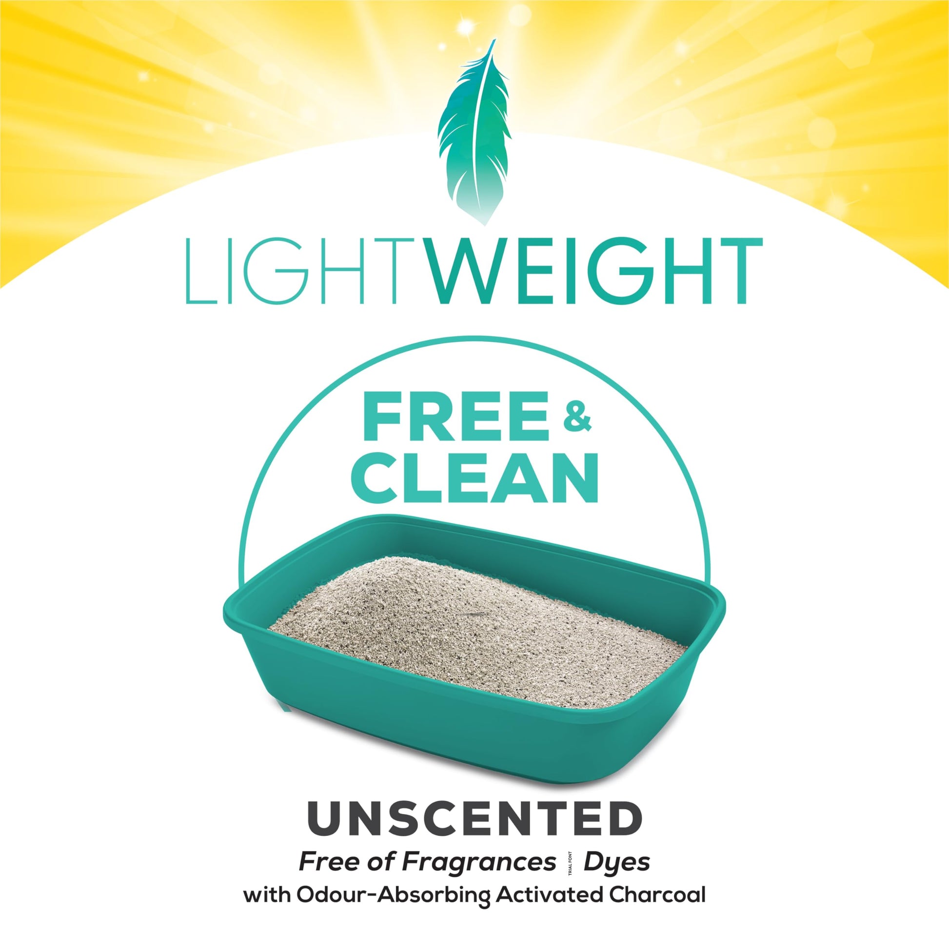Tidy Cats Free & Clean Cat Litter, LightWeight Unscented Multi-Cat - 5.44 kg Box