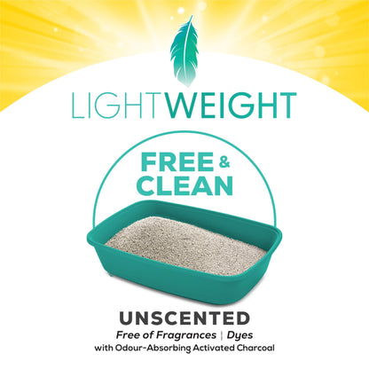 Tidy Cats Free & Clean Cat Litter, LightWeight Unscented Multi-Cat - 5.44 kg Box