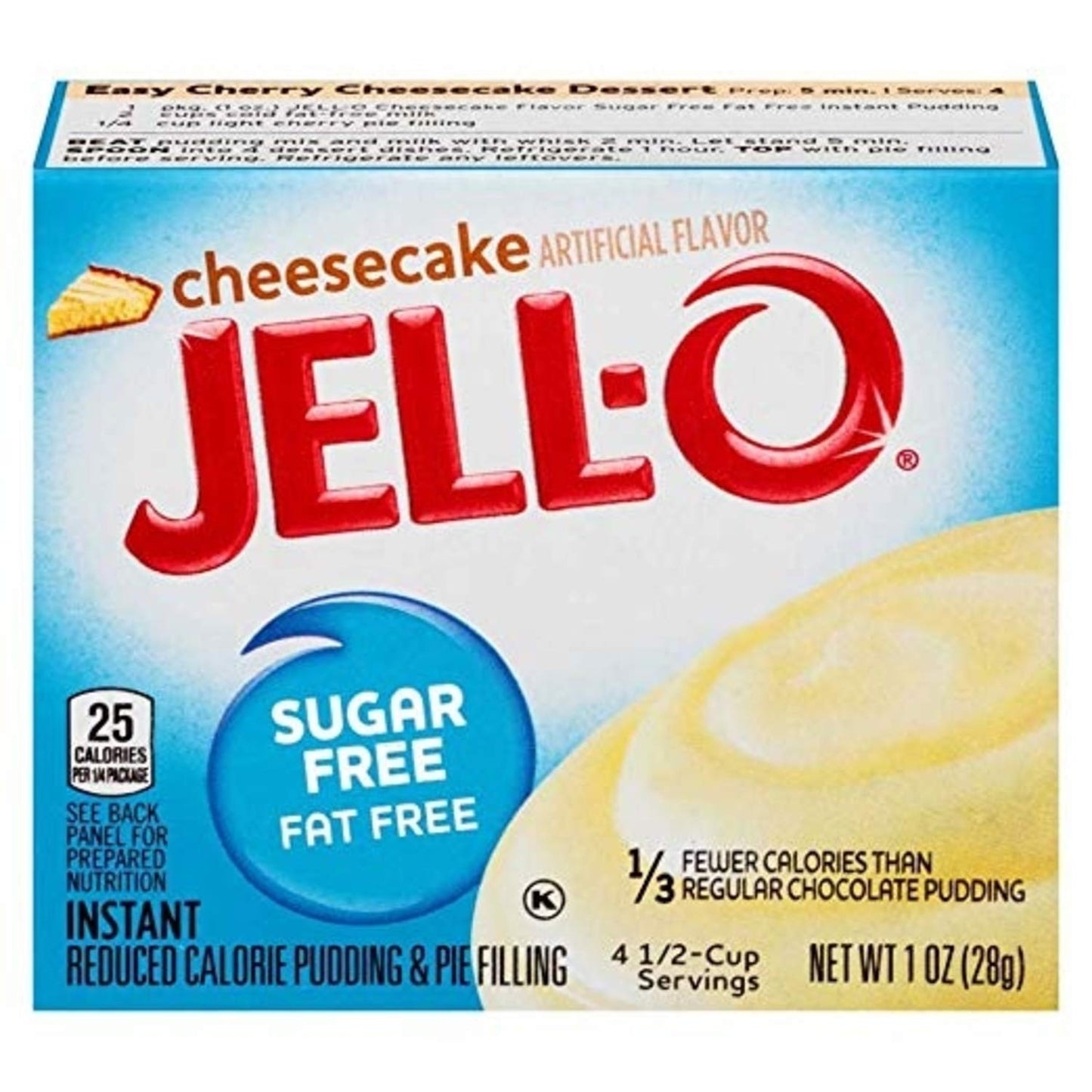 Jell-O Sugar-Free Cheesecake Instant Pudding & Pie Filling, 1 oz (Pack of 6)