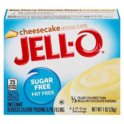 Jell-O Sugar-Free Cheesecake Instant Pudding & Pie Filling, 1 oz (Pack of 6)