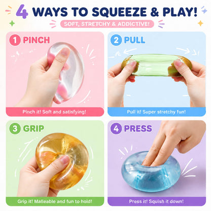 4Pcs Coconut Oil Squishy, Coconut Oil Stress Ball, Soft Sensory Squishy Balls, Fidget Squeeze Toy for Adults & Student Party Favors Christmas Birthday Gift, Stress Relief & Focus 🍁 All In One Marketplace Canada