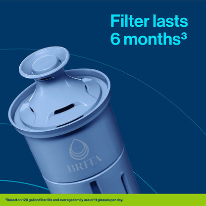 Brita 27 Cup Elite Filter Dispenser, Reduces 30+ Contaminants including Lead and Microplastics, Filter lasts 6 months, UltraMax, Black
