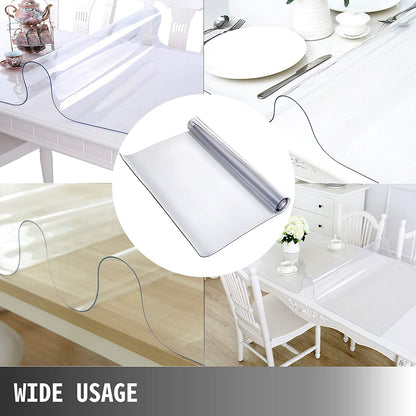 VEVOR 80 x 42 Inch Crystal Clear Table Protector Clear PVC Table Top Protector 2mm Thick Table Cover Rectangular Table Pads for Dining Room Table/Desk VEVOR
