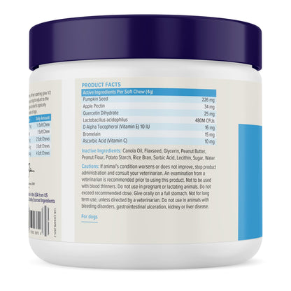 Vetnique Glandex Anal Gland Soft Chews for Dogs, Anal Gland Support, Boot The Scoot Fibre Supplement with Pumpkin, Unique Fiber Blend Probiotics & Digestive Enzymes (Peanut Butter, 60ct Chews)
