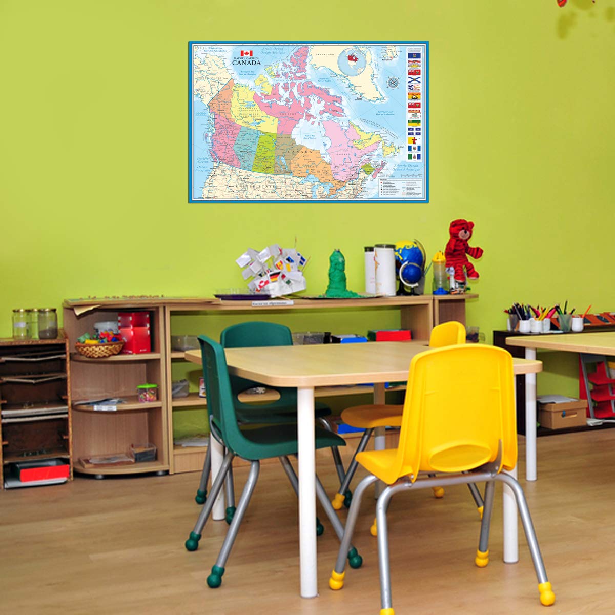EuroGraphics Map of Canada - (Detailed) Poster 36 x 24 inch