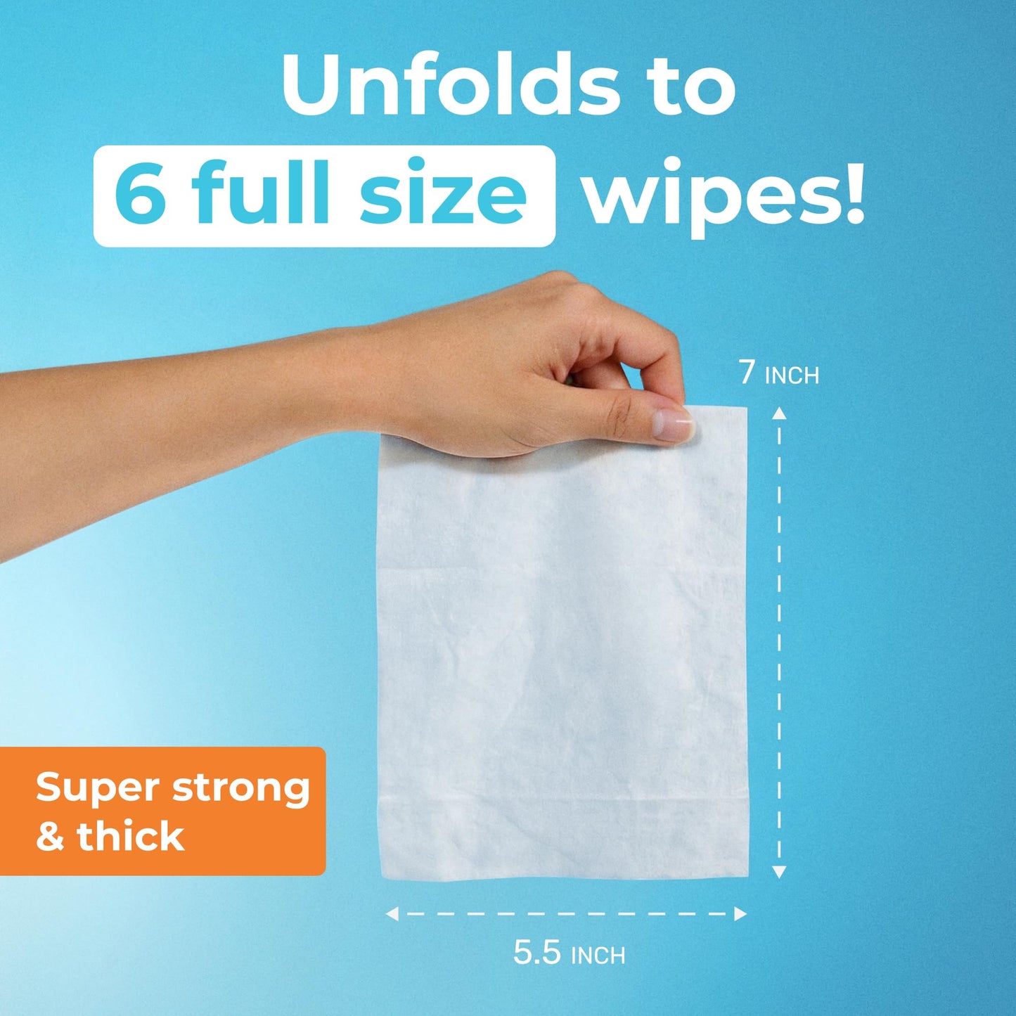 Impossibly Compact Travel Flushable Wipes - 99.5% Water and Aloe - Safe for Sensitive Skin, Hypoallergenic & Unscented - Travel Essentials for Adults, Kids & Baby Care (48 Wipes (8 Packs))