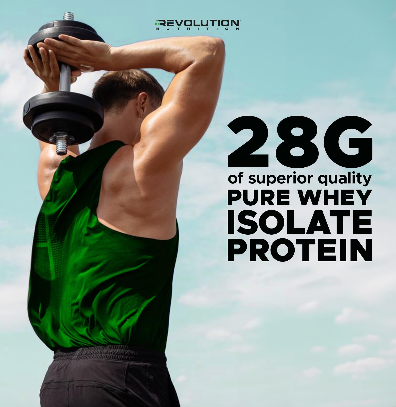 Revolution Nutrition Iso Whey Protein Powder - 100% Isolate, 28g Per Serving, Vanilla Cake Flavor, 2 Pound (27 Servings)