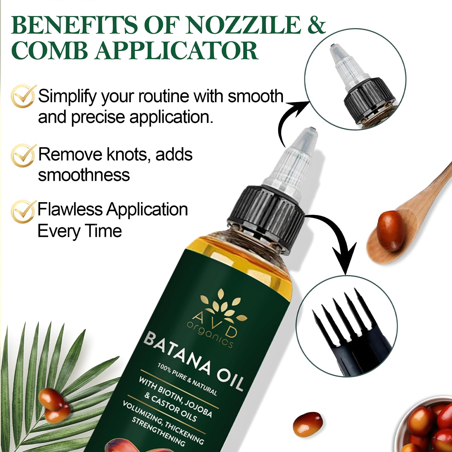 AVD Organics Raw Batana Oil for Hair | 100% Pure batana oil for Hair Growth - Promotes Thicker, Stronger Hair | Ideal for Men & Women | 120ML