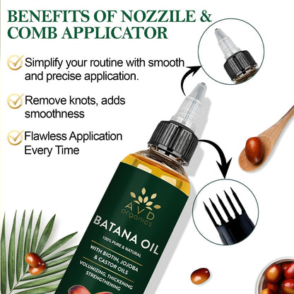 AVD Organics Raw Batana Oil for Hair | 100% Pure batana oil for Hair Growth - Promotes Thicker, Stronger Hair | Ideal for Men & Women | 120ML