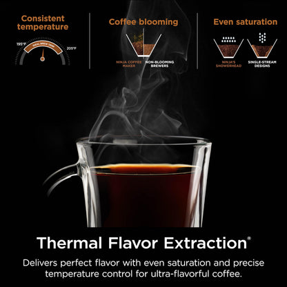 Ninja® Hot & Iced Coffee Maker with Rapid Cold Brew, Single Serve to 10-Cup Drip Brewer, Glass Carafe, No Pods Required, Classic/Rich/Over Ice Brew, Keep Warm & 24-Hour Delay Brew, CM360C Ninja