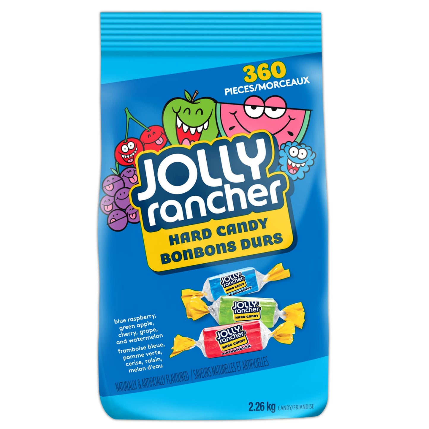 JOLLY RANCHER Assorted Hard Candy, 360 Count (2.26kg) – Individually Wrapped Fruity Candy for Gifts & Sharing - Available at All In One Marketplace Canada